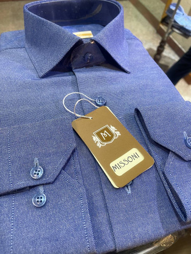 پیراهن آستین بلندپارچه شامره نخی تک جیب