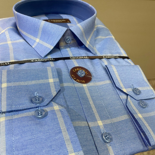 پیراهن آستین بلند پارچه نخ ترک طرح چهارخانه