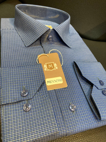 پیراهن آستین بلند چهارخانه ریز پارچه آرو تایلندی