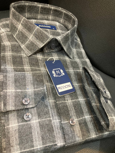 پیراهن آستین بلند چهار خانه پشمی ترک گرم بالا