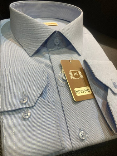 پیراهن آستین بلند راه راه ریز تک جیب طرح دیپلمات