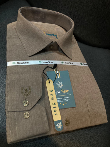 پیراهن آستین بلند تک جیب پارچه دو نخ