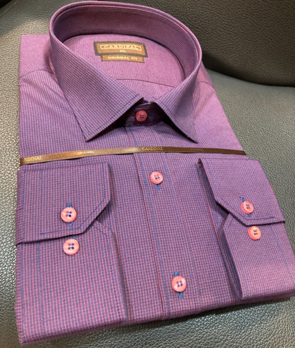 پیراهن آستین بلند چهارخانه ریز