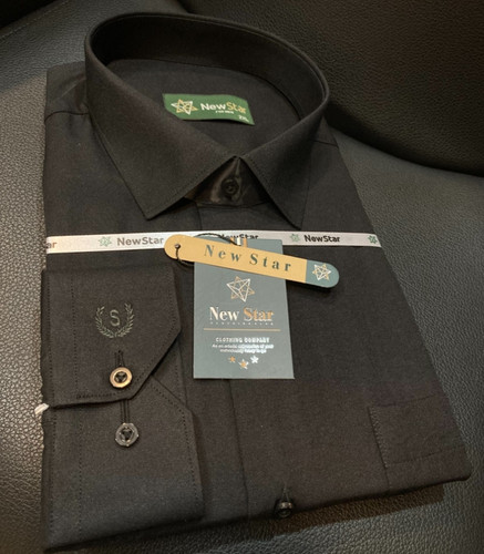 پیراهن آستین بلند تک جیب پارچه فلورا رنگ مشکی