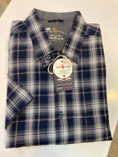 پیراهن آستین کوتاه چهارخانه نخ پنبه